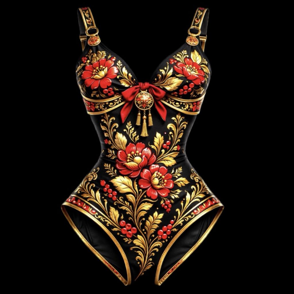 red floral one piece swimsuit QT luxury style